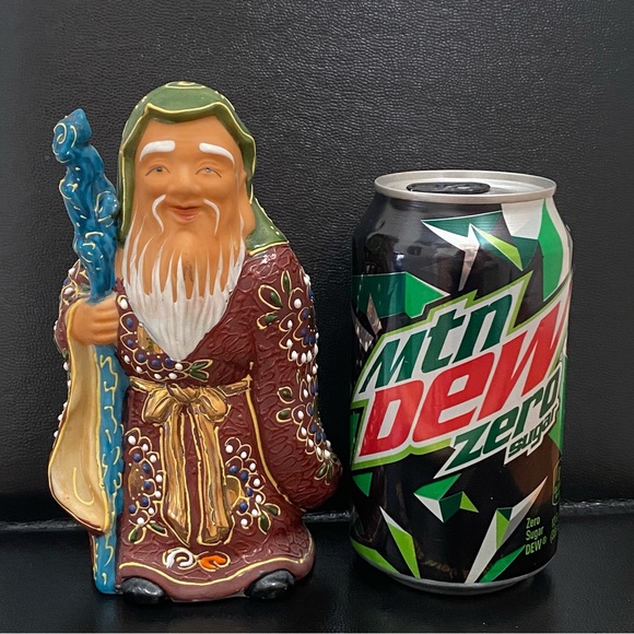 Vintage Signed Kutani Jurojin God Of Elderly & Longevity 6” Porcelain Figurine - Picture 2 of 15